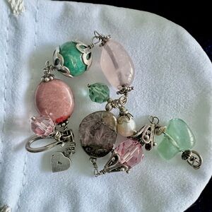 Beautiful Jeweler Crafted Real Stones /925 Sterling Bracelet/